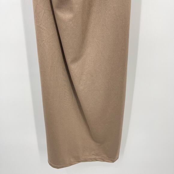 Michael Costello x REVOLVE | Gilly Maxi Dress in Taupe Jersey Asymmetric Gown XS - Picture 13 of 15